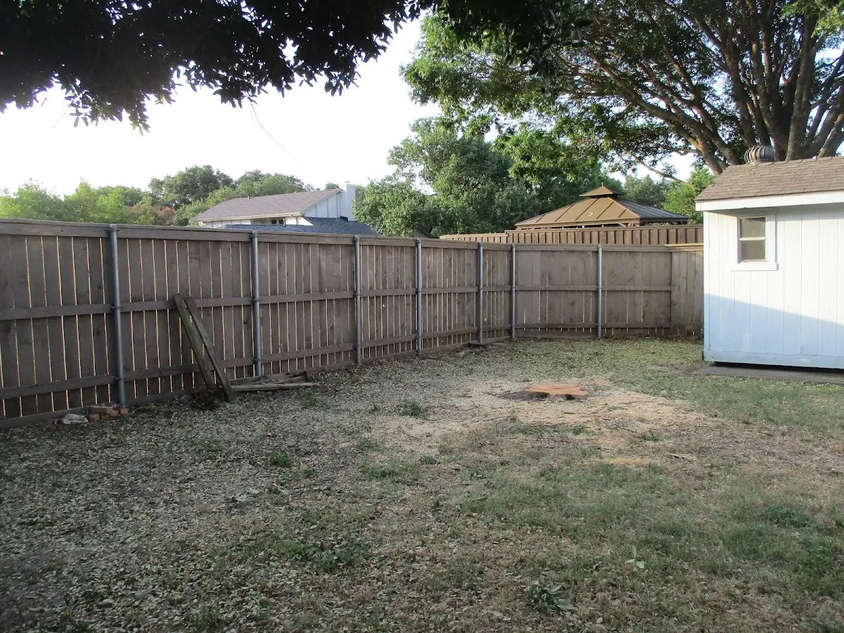 Cleared yard after professional tree removal in Kirvin